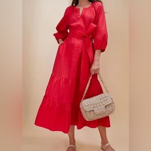 Tuckernuck Red Lyles Long Sleeve Dress